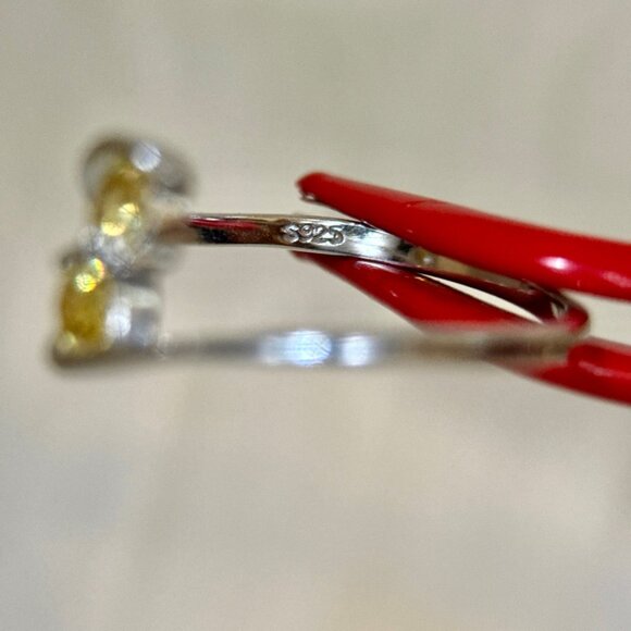 Delicate Silver 925 Lemon Quartz Ring - Picture 5 of 7